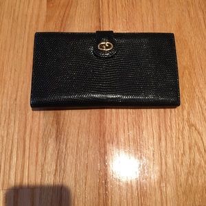 GUCCI black lizard trifold wallet Italy